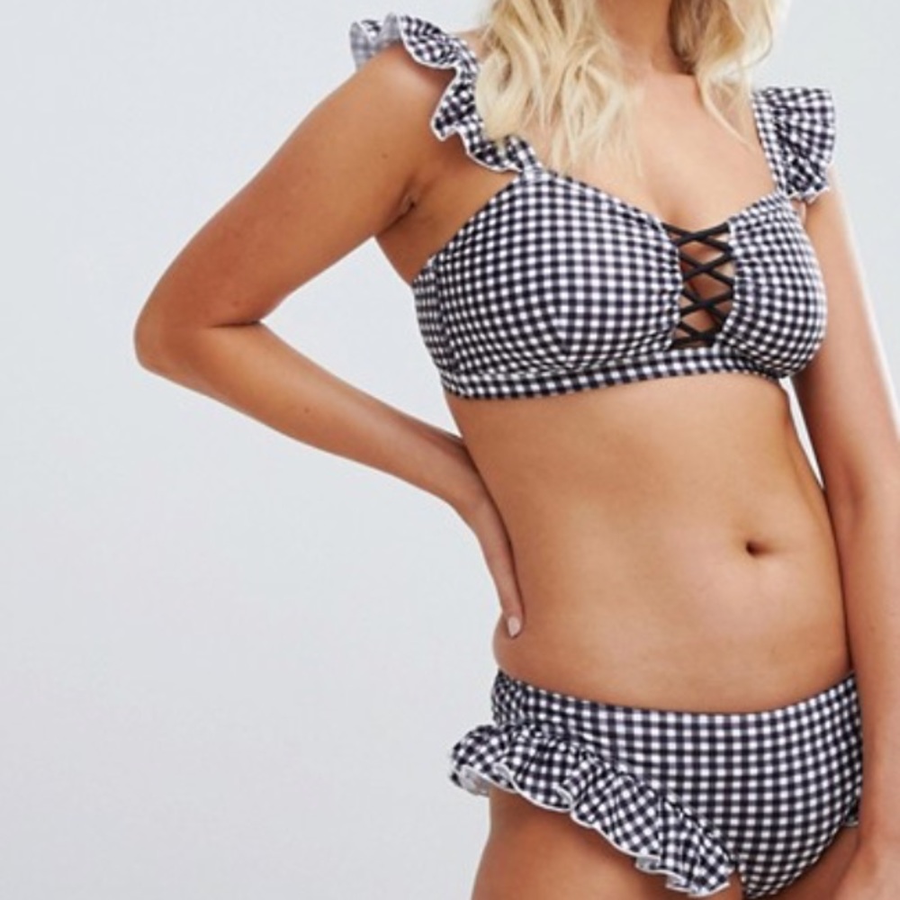 ASOS Peek & Beau gingham 2 piece bikini NWT